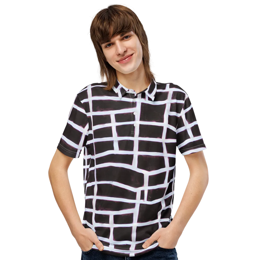 Velvet Grid on Men's Slim Fit Polo Shirt — Front