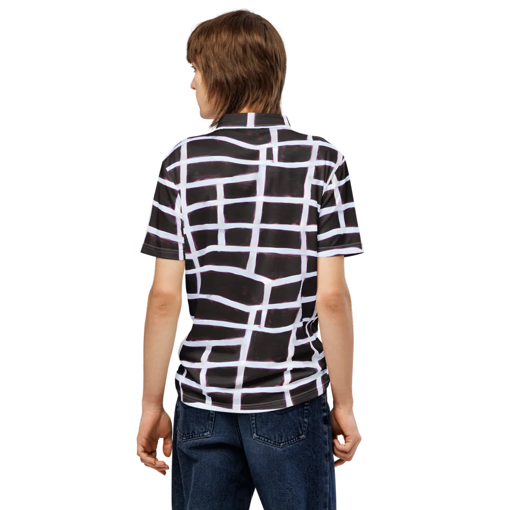 Velvet Grid on Men's Slim Fit Polo Shirt — Back