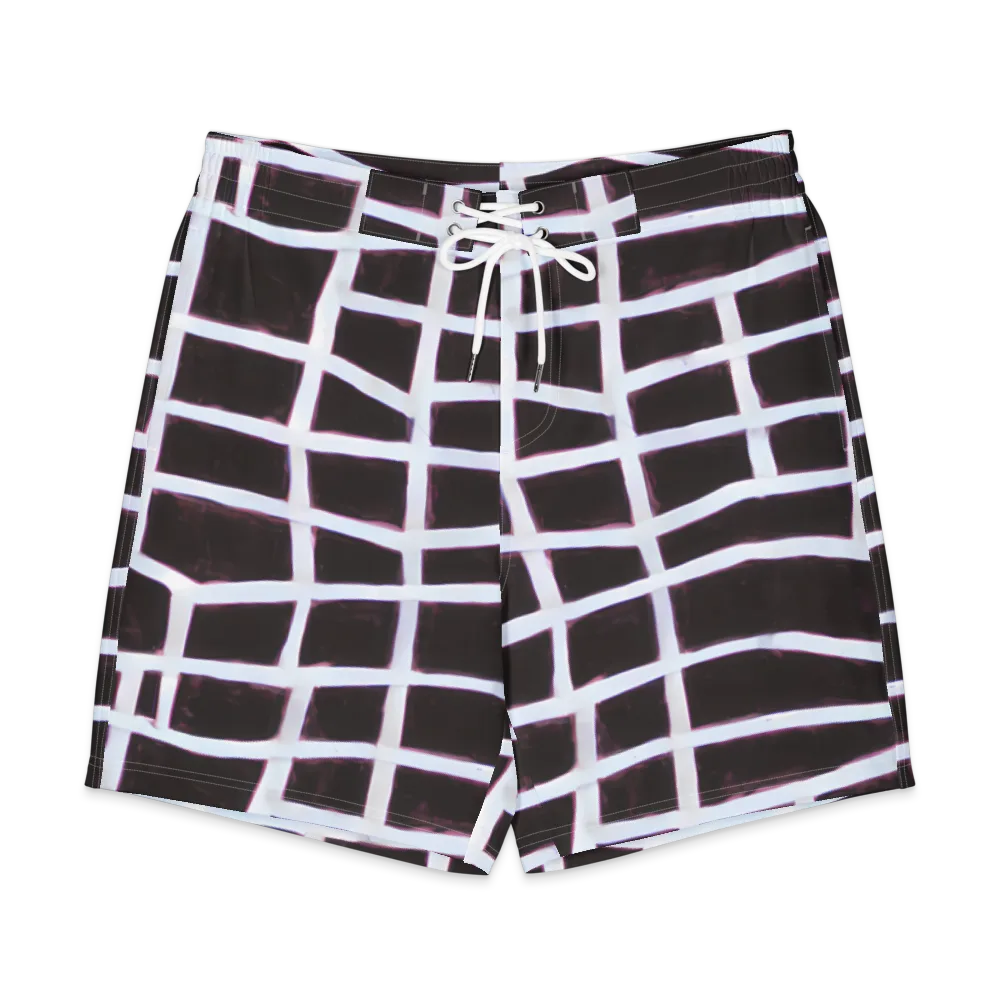 Velvet Grid on Men's Board Shorts — Front