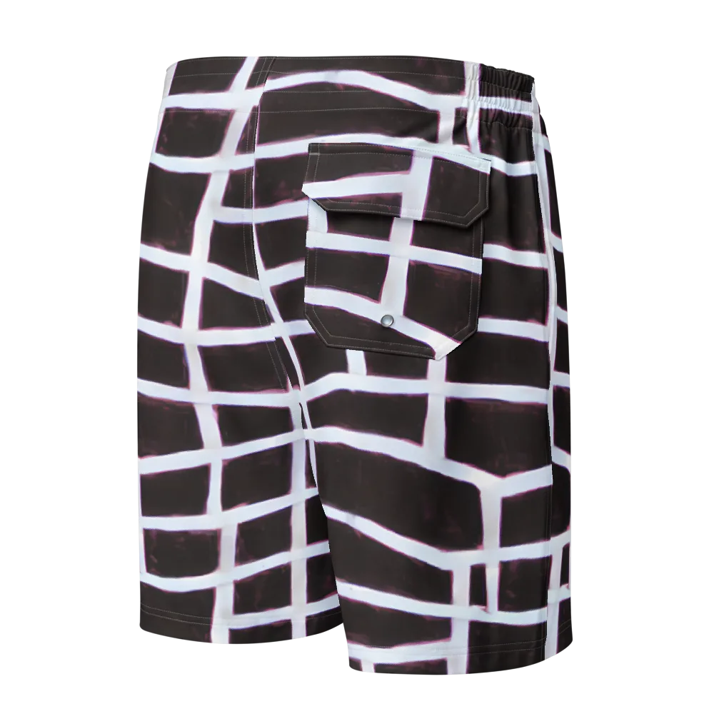 Velvet Grid on Men's Board Shorts — Back