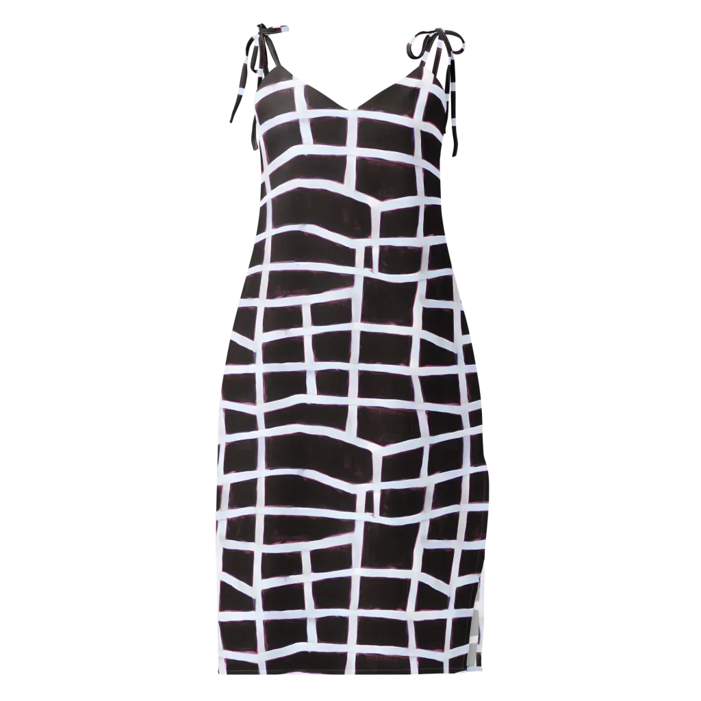 Velvet Grid on Slip Dress — Front