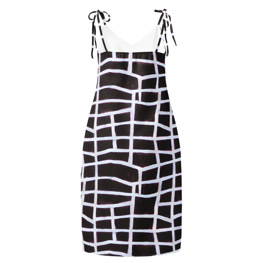 Velvet Grid on Slip Dress — Back