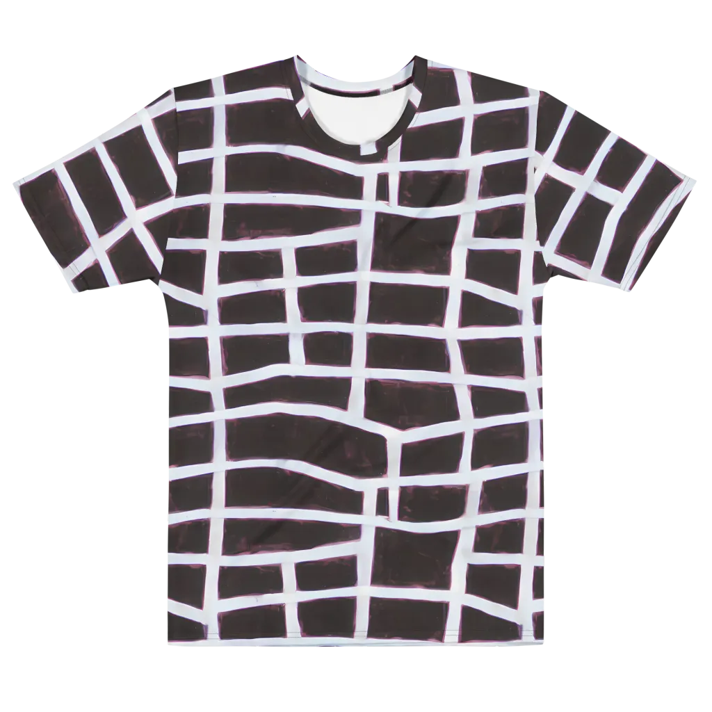 Velvet Grid on Men's Cotton Crew Neck T-Shirt — Front