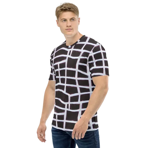Velvet Grid on a Men's Crew Neck T-Shirt