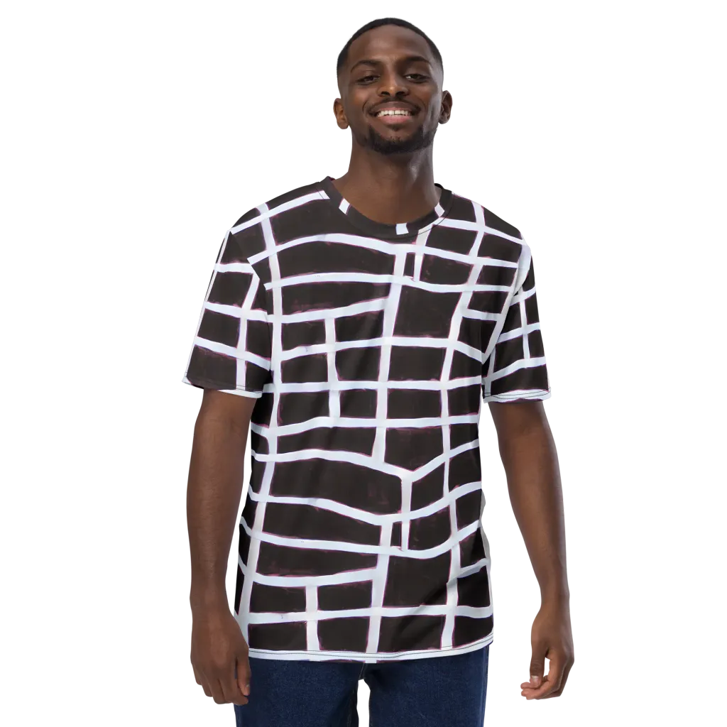 Velvet Grid on Men's Crew Neck T-Shirt — Front