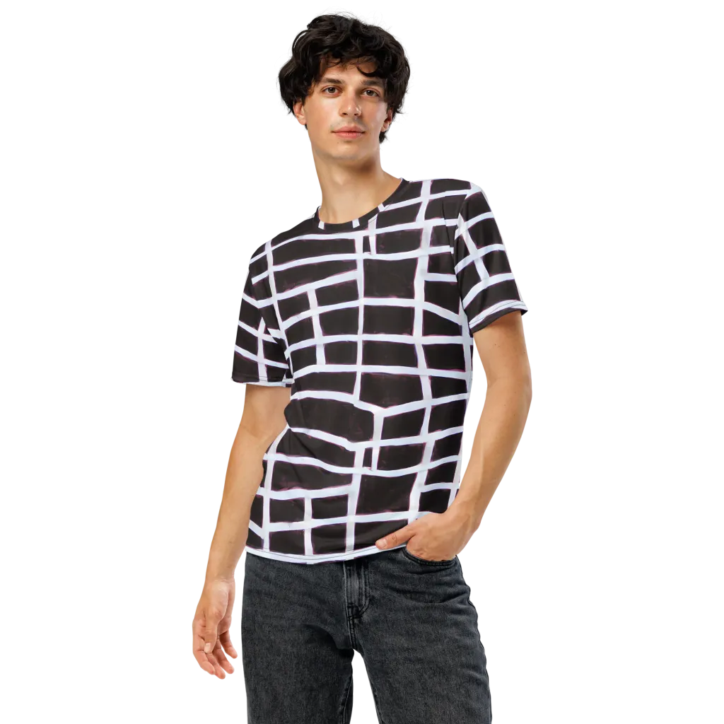 Velvet Grid on Men's Crew Neck T-Shirt — Front