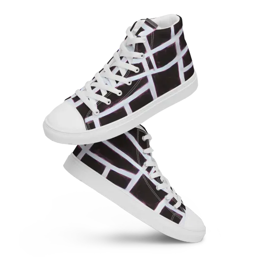 Velvet Grid on a Men's High Top Canvas Shoes