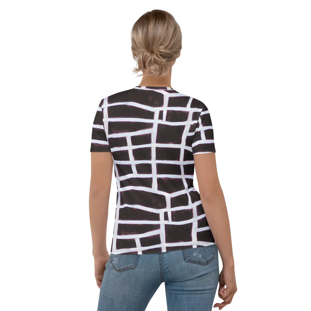 Velvet Grid on Women's Crew Neck T-Shirt — Back