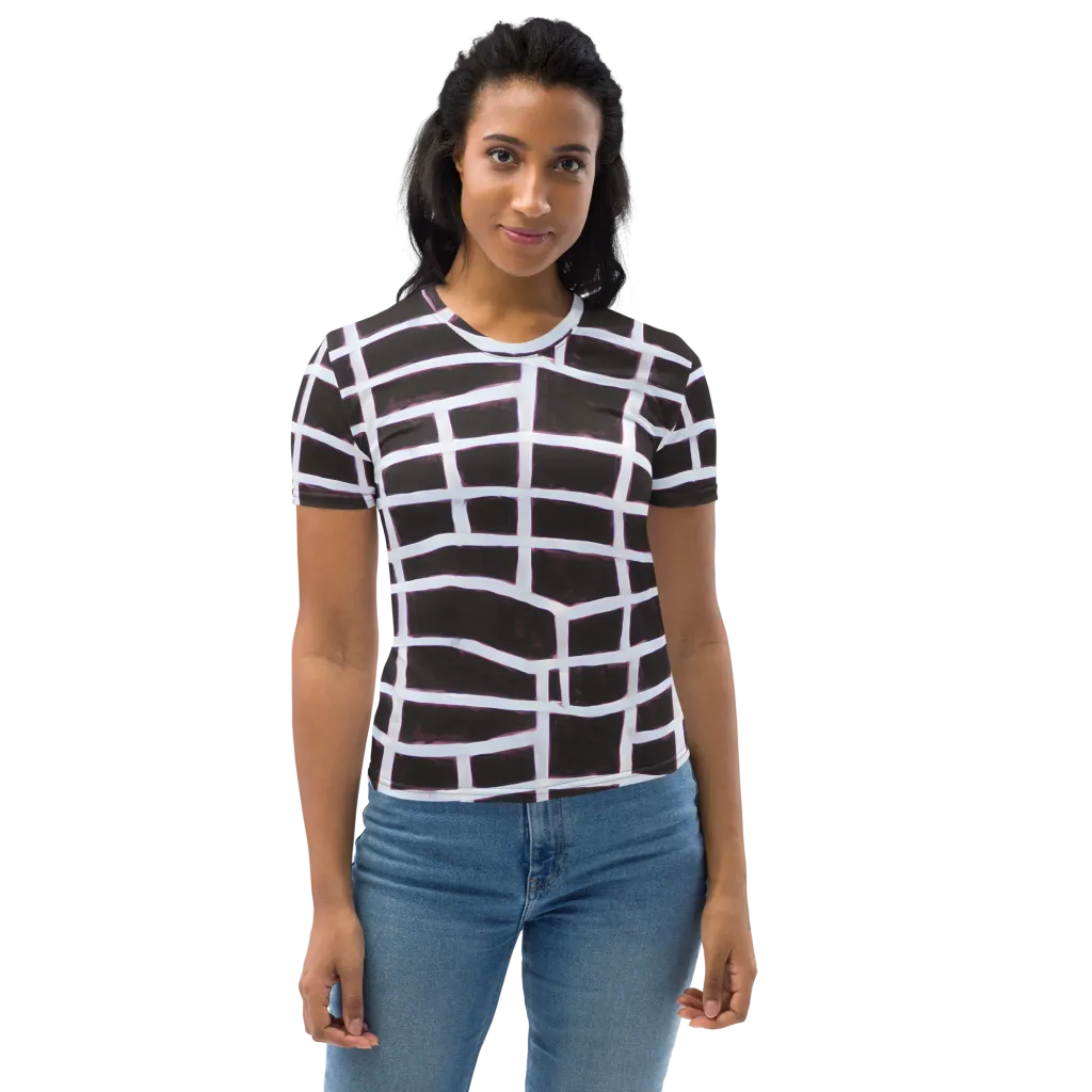 Velvet Grid on Women's Crew Neck T-Shirt — Front