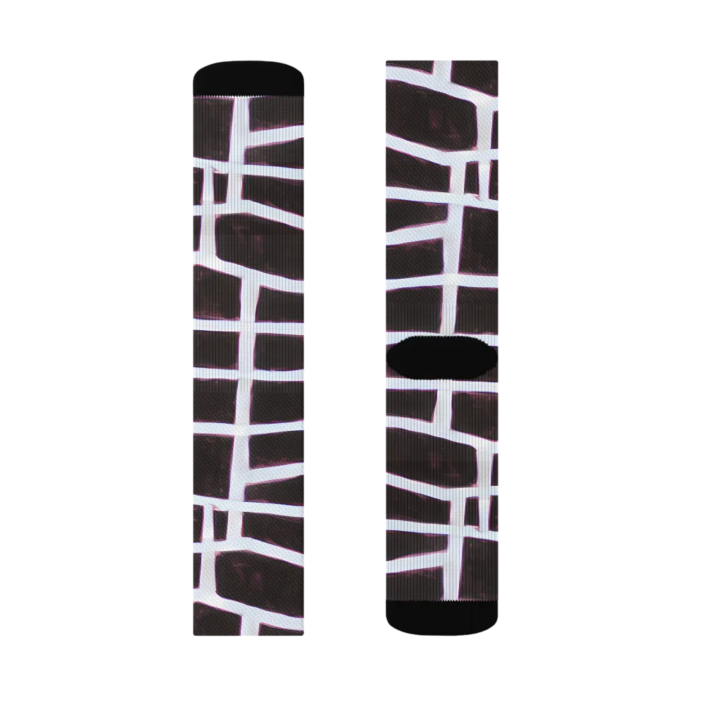 Velvet Grid on Socks — Left Sock