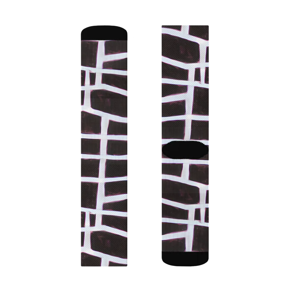 Velvet Grid on Socks — Right Sock