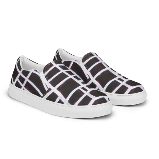 Velvet Grid on a Women's Slip-On Canvas Shoes