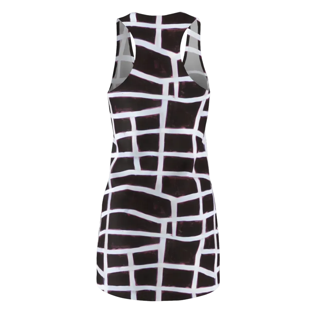 Velvet Grid on Racerback Dress — Back