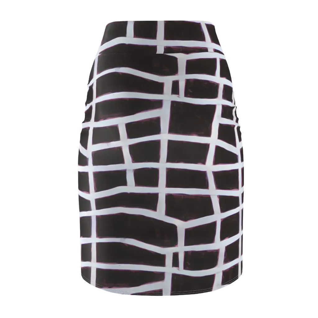 Velvet Grid on Pencil Skirt — Back