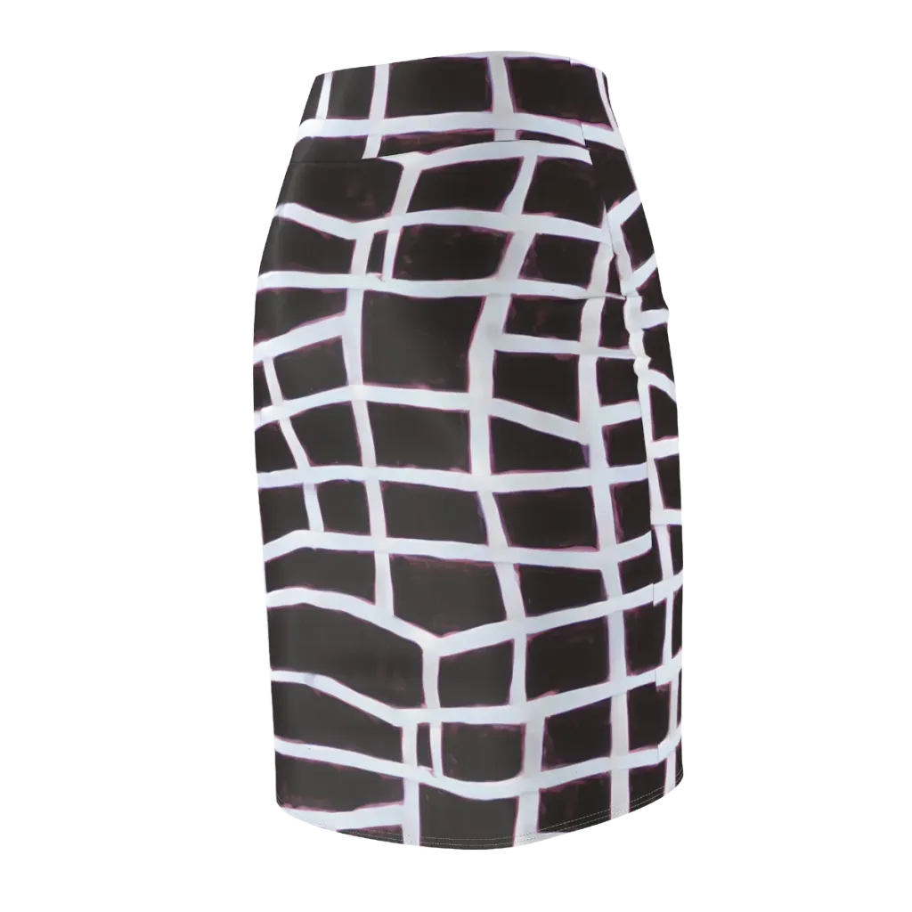 Velvet Grid on Pencil Skirt — Back Side