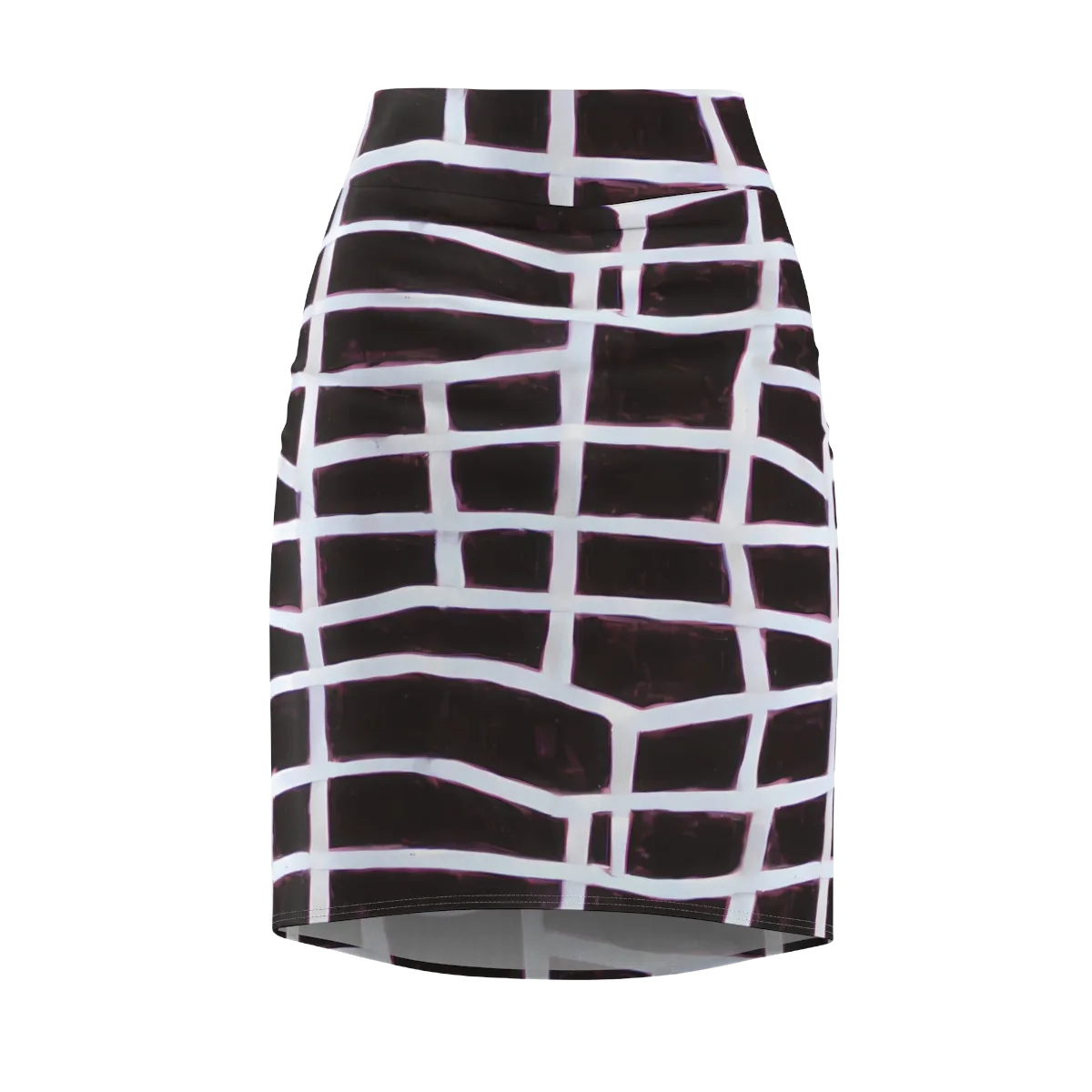 Velvet Grid on Pencil Skirt — Front