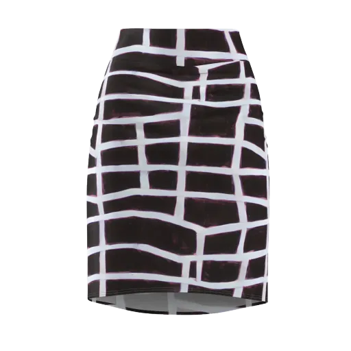 Velvet Grid on a Pencil Skirt