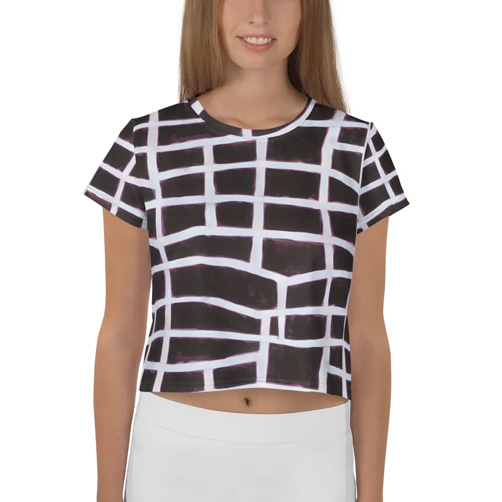 Velvet Grid on Crop Tee — Front