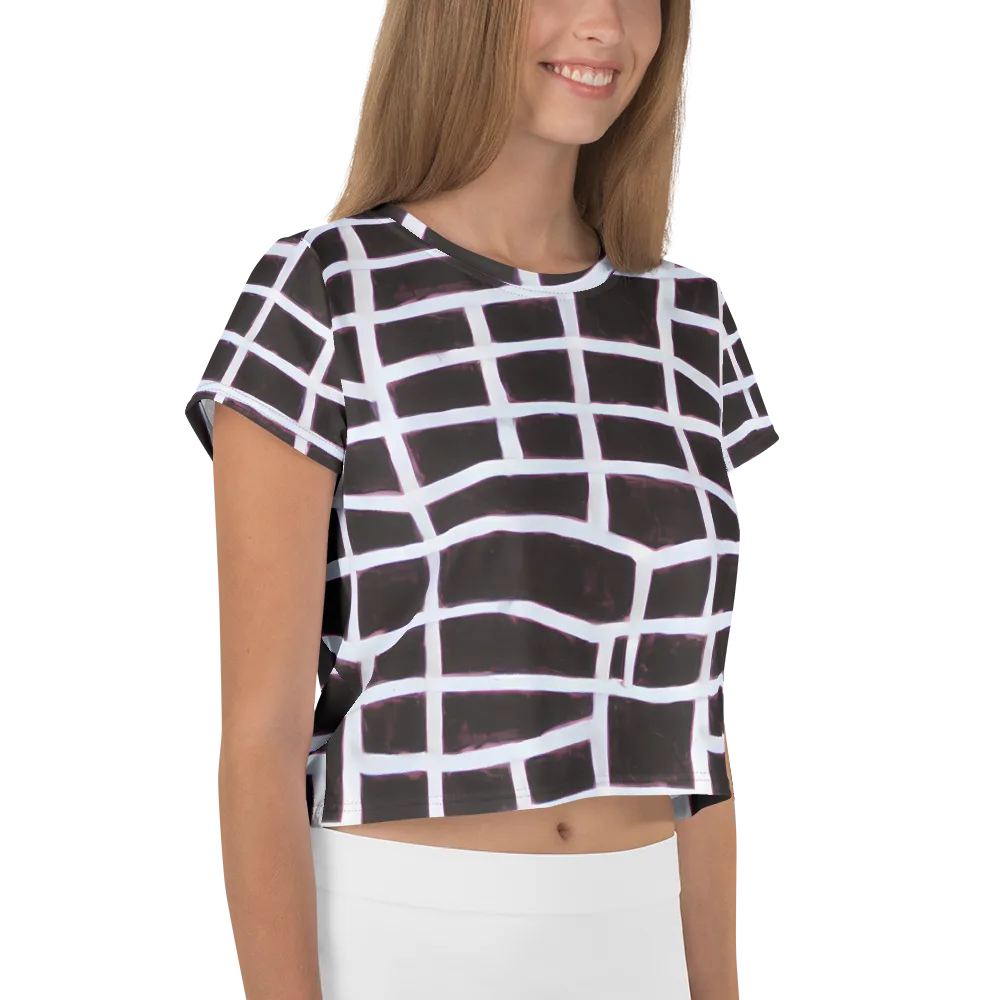 Velvet Grid on Crop Tee — Right