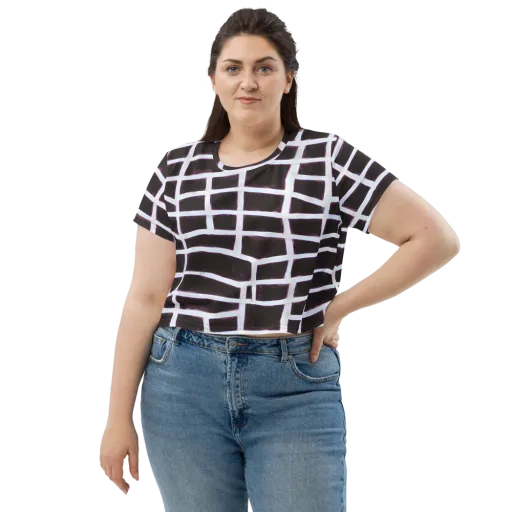 Velvet Grid on a Crop Tee