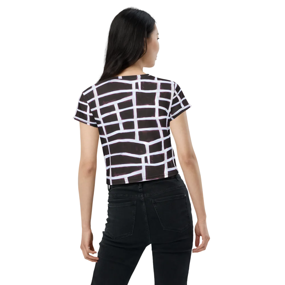 Velvet Grid on Crop Tee — Back