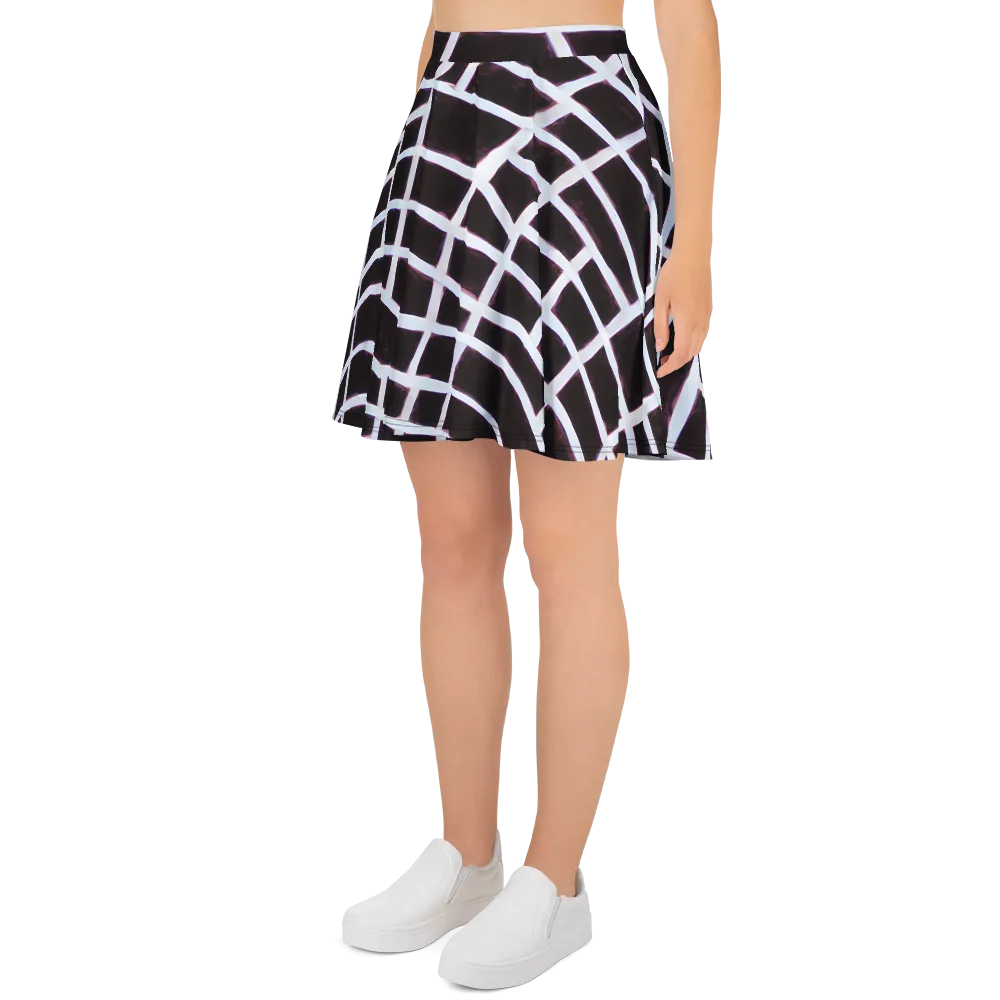 Velvet Grid on Skater Skirt — Left
