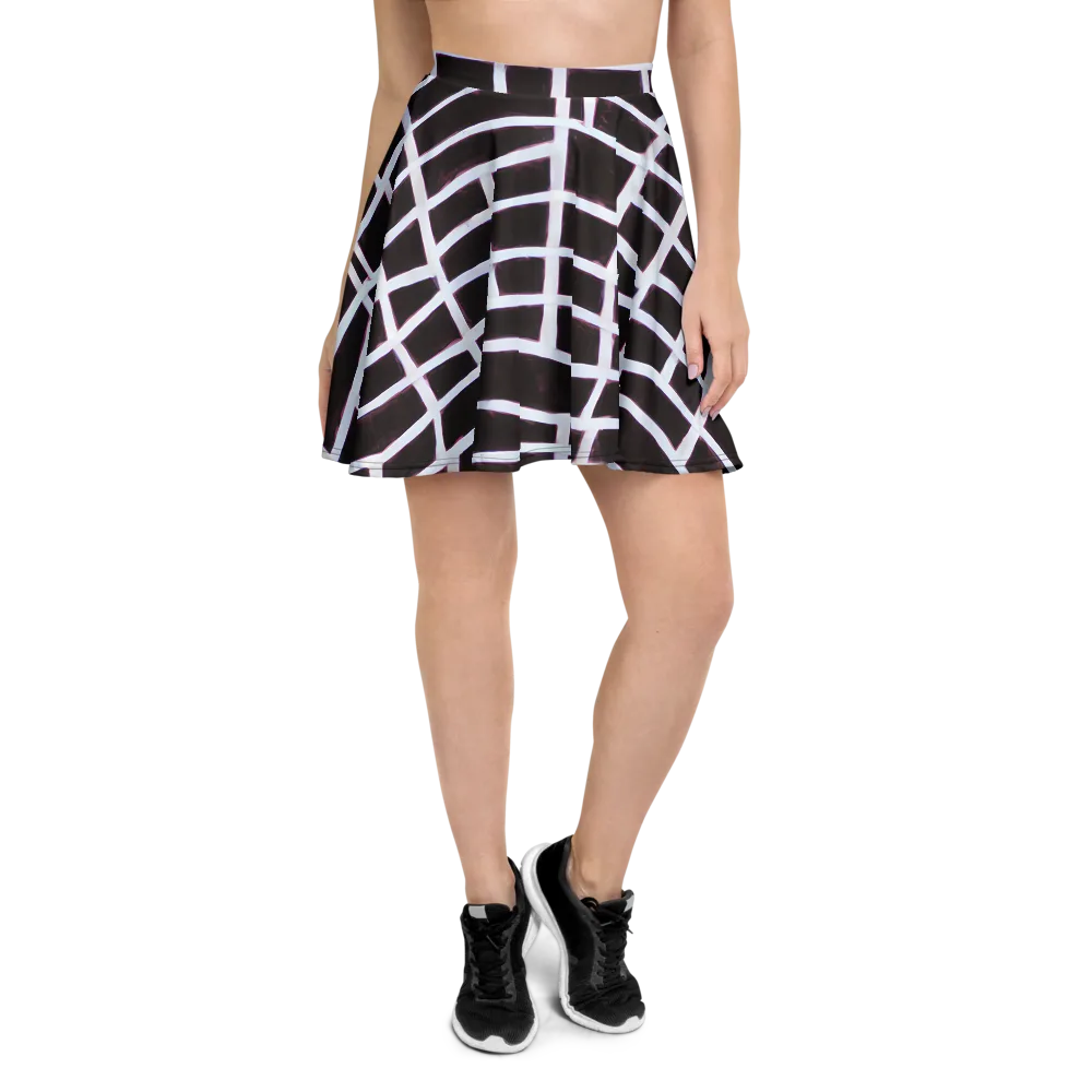 Velvet Grid on Skater Skirt — Front