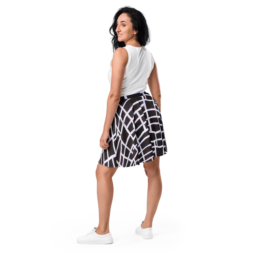 Velvet Grid on Skater Skirt — Back