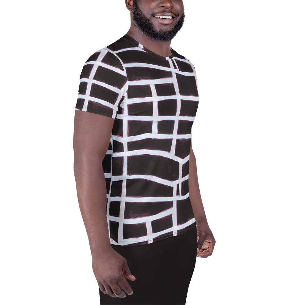 Velvet Grid on Men's Athletic T-Shirt — Right