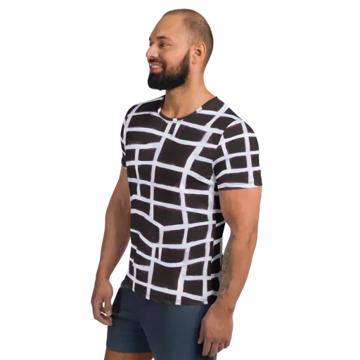 Velvet Grid on a Men's Athletic T-Shirt