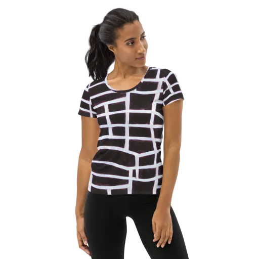 Velvet Grid on a Women's Athletic T-Shirt