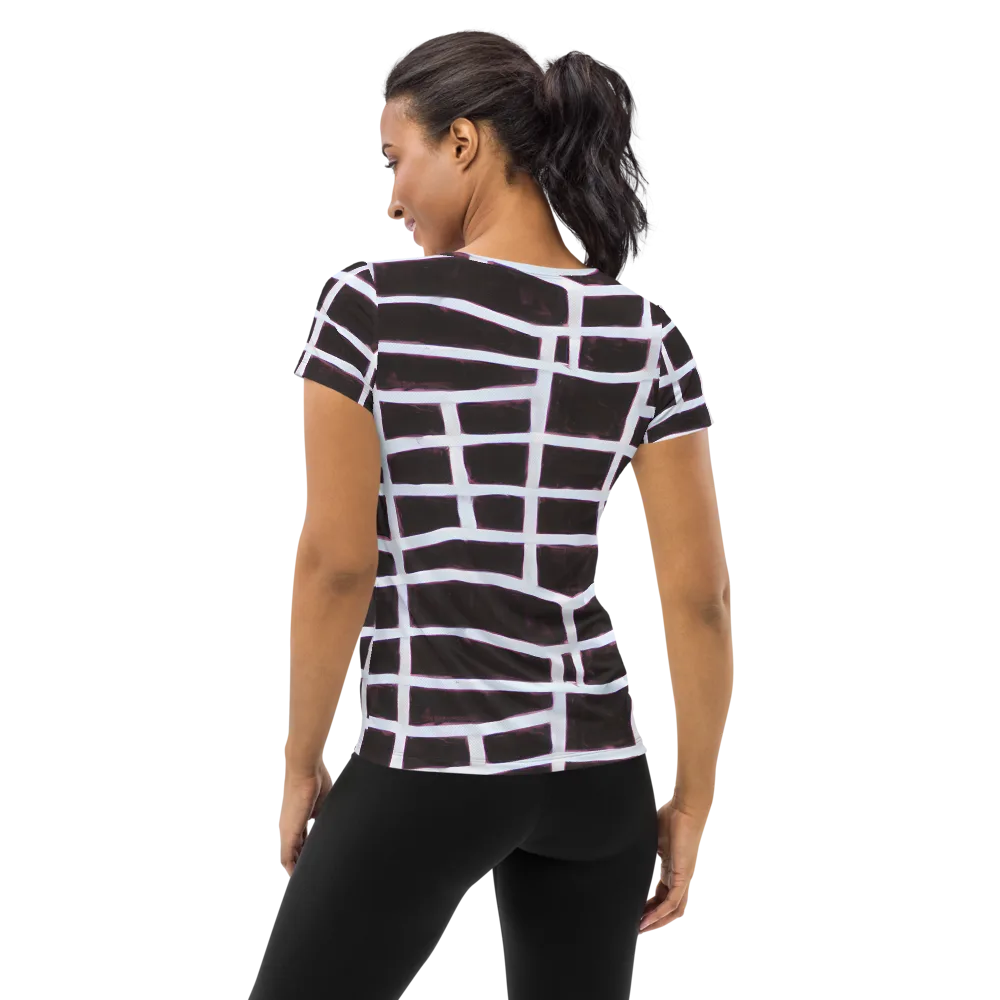 Velvet Grid on Women's Athletic T-Shirt — Back