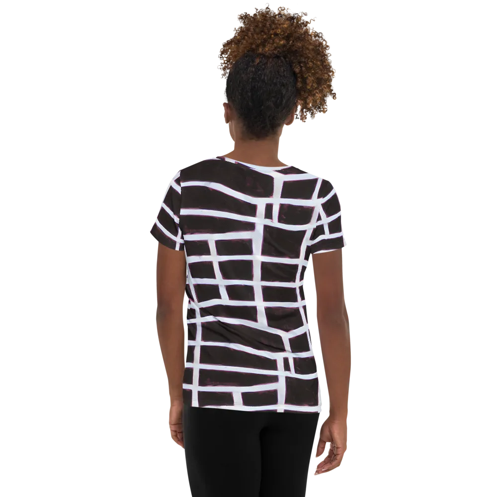 Velvet Grid on Women's Athletic T-Shirt — Back