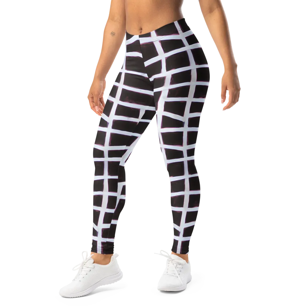 Velvet Grid on Leggings — Left Front