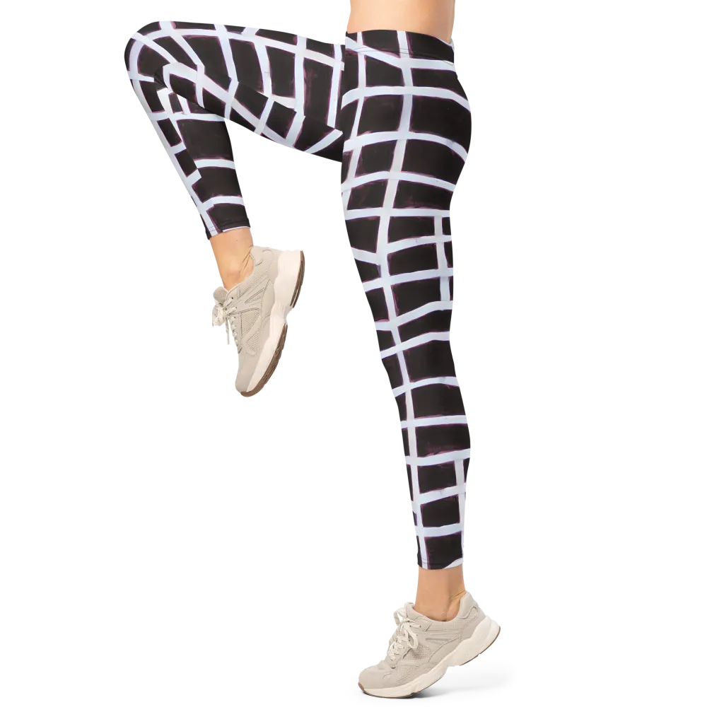 Velvet Grid on Leggings — Left