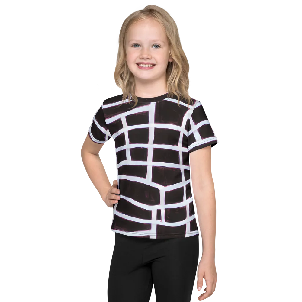 Velvet Grid on Kids Crew Neck T-Shirt — Front