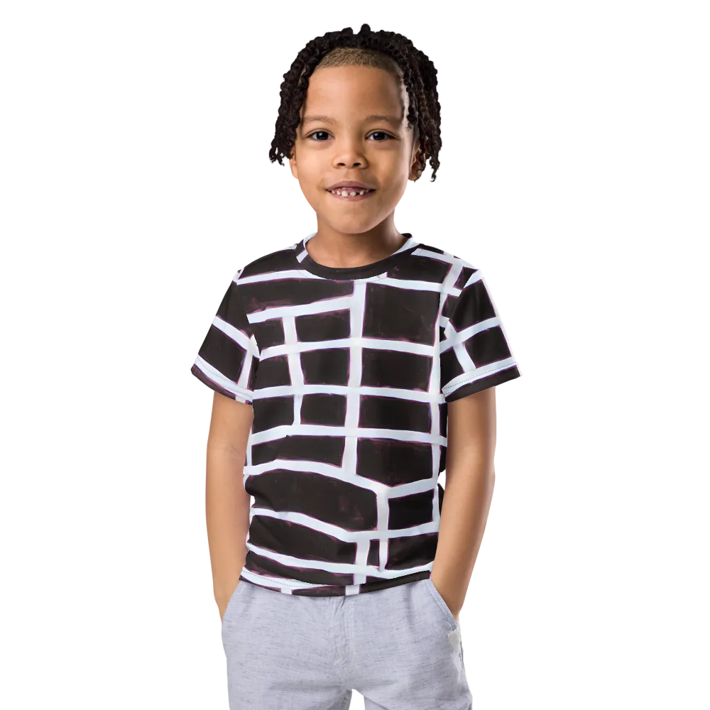 Velvet Grid on Kids Crew Neck T-Shirt — Front