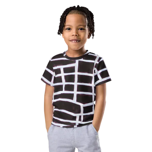 Velvet Grid on a Kids Crew Neck T-Shirt