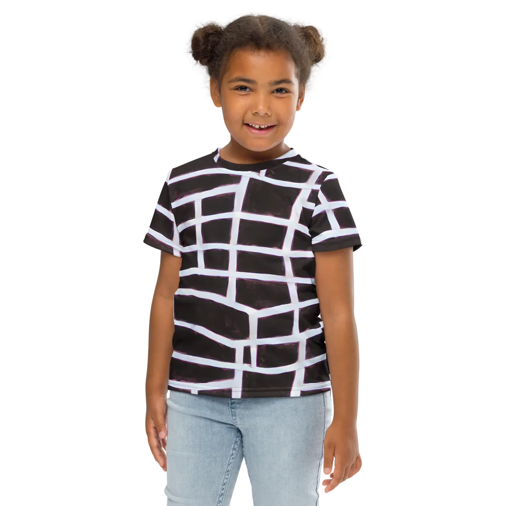 Velvet Grid on Kids Crew Neck T-Shirt — Front