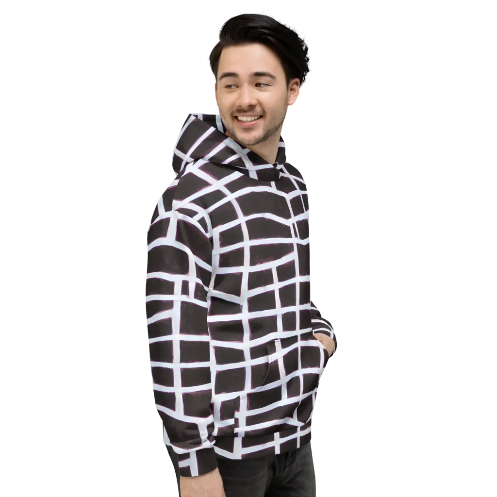 Velvet Grid on Hoodie — Right