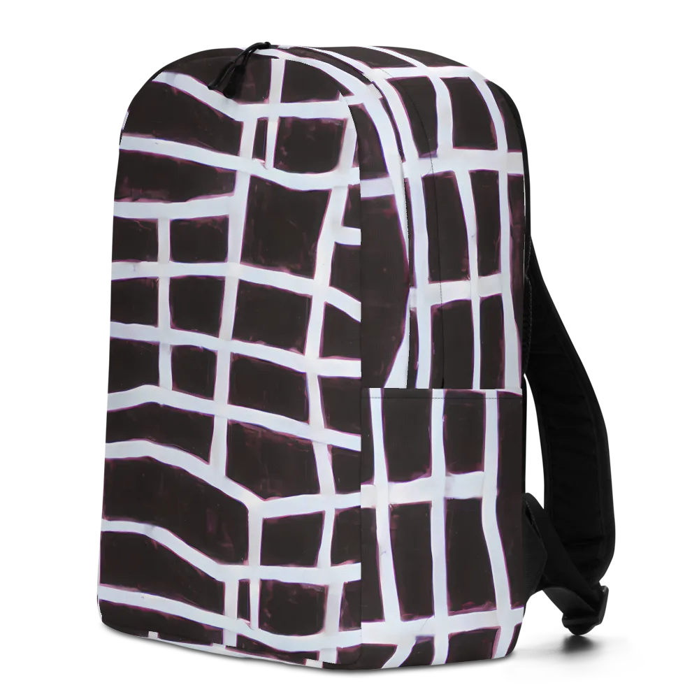 Velvet Grid on Minimalist Backpack — Left