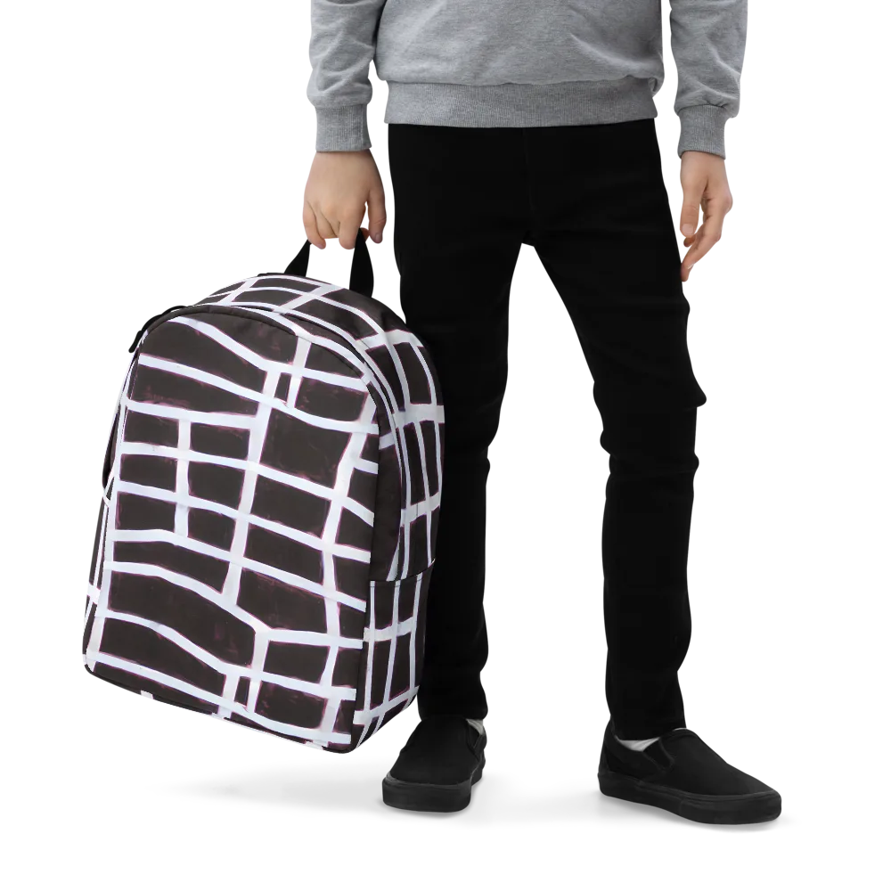 Velvet Grid on Minimalist Backpack — Zoomed-in