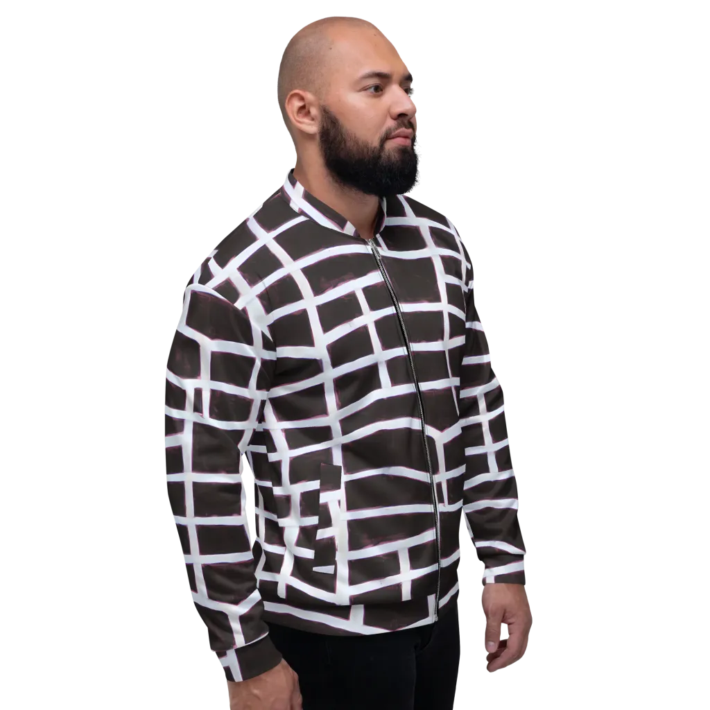 Velvet Grid on Bomber Jacket — Right
