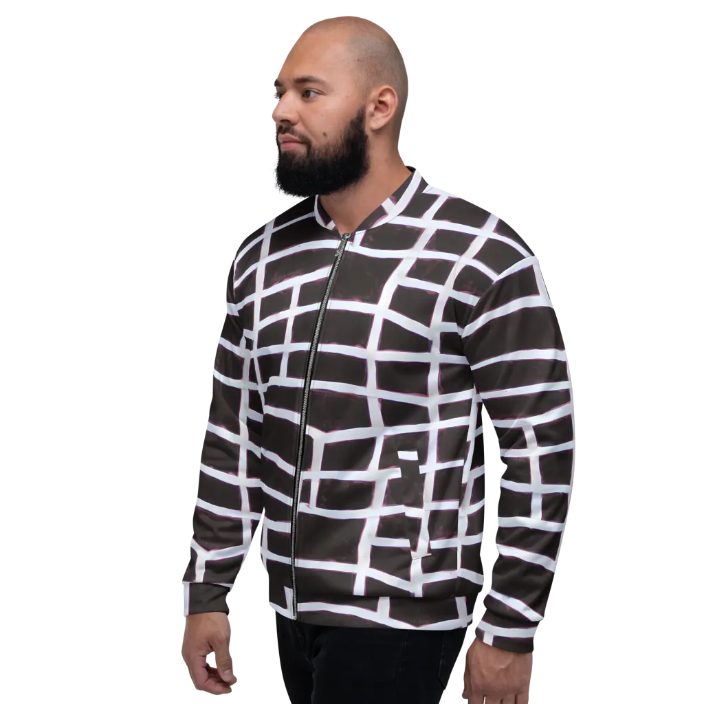 Velvet Grid on Bomber Jacket — Left