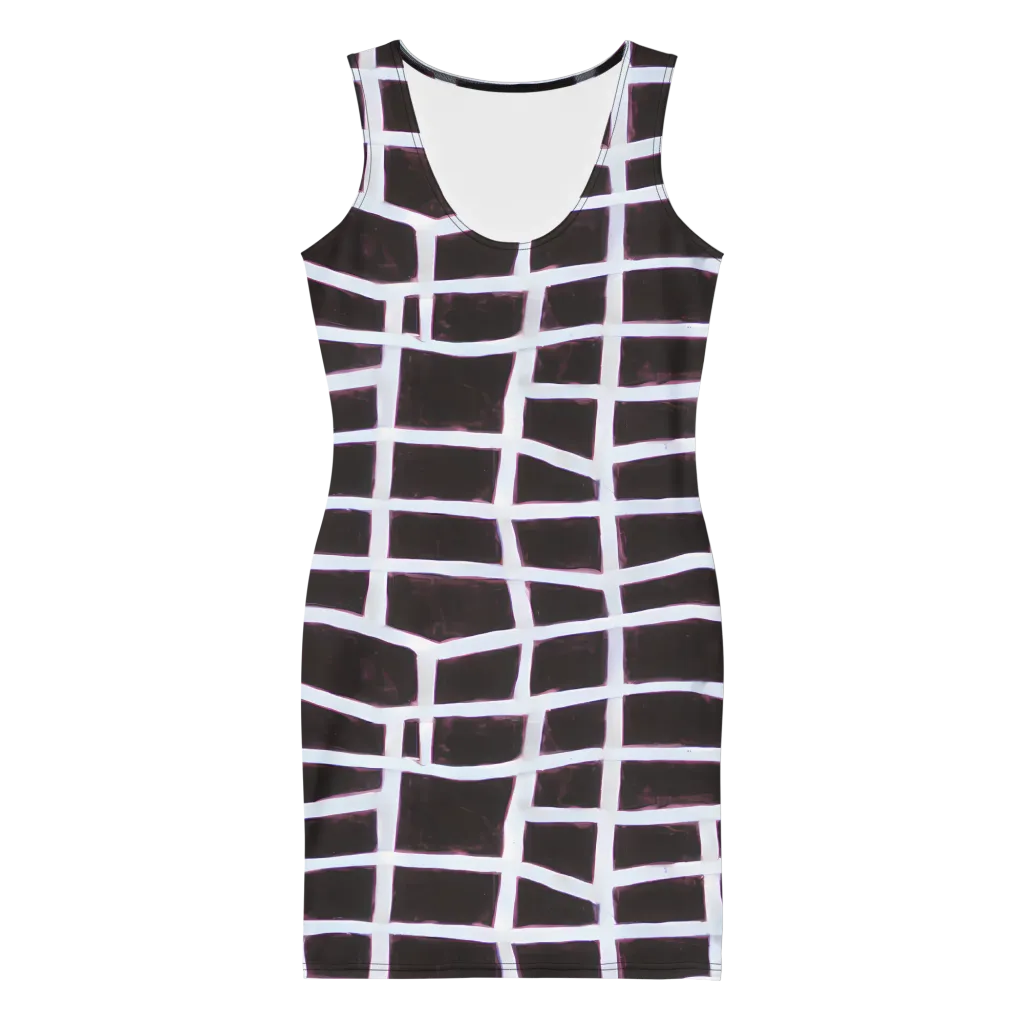 Velvet Grid on Bodycon Dress — Front