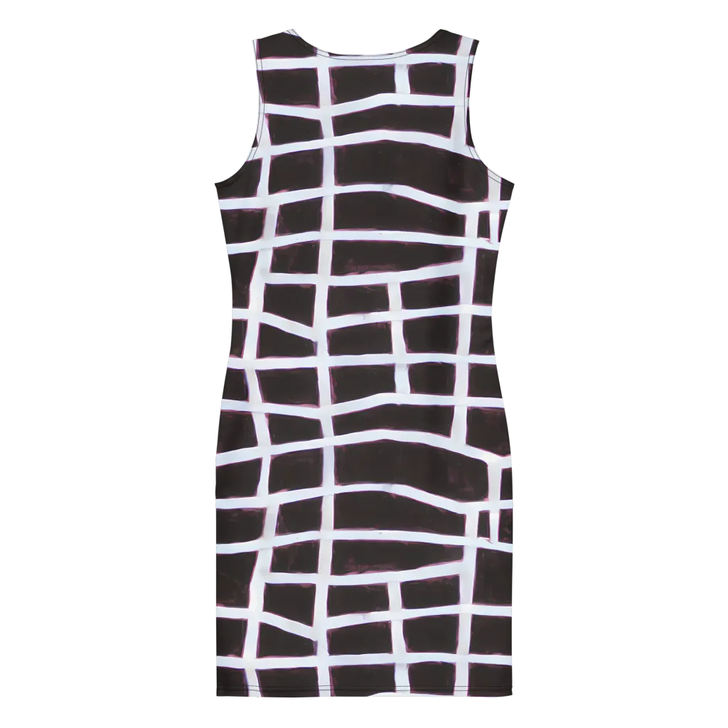 Velvet Grid on Bodycon Dress — Back
