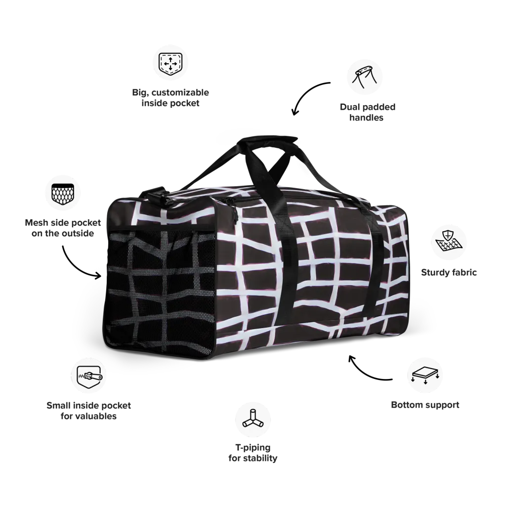 Velvet Grid on Duffle Bag — Right Front
