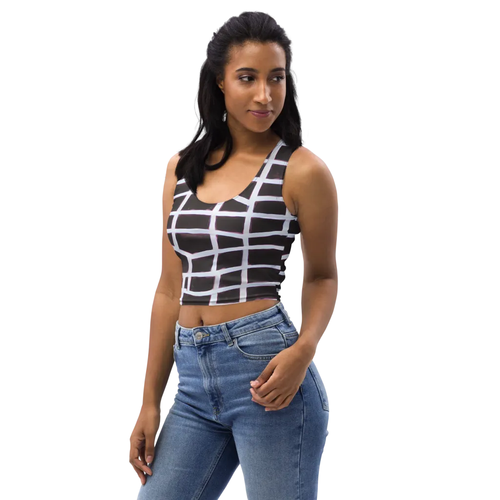 Velvet Grid on Crop Top — Left Front