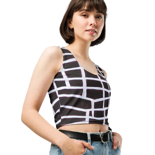 Velvet Grid on a Crop Top