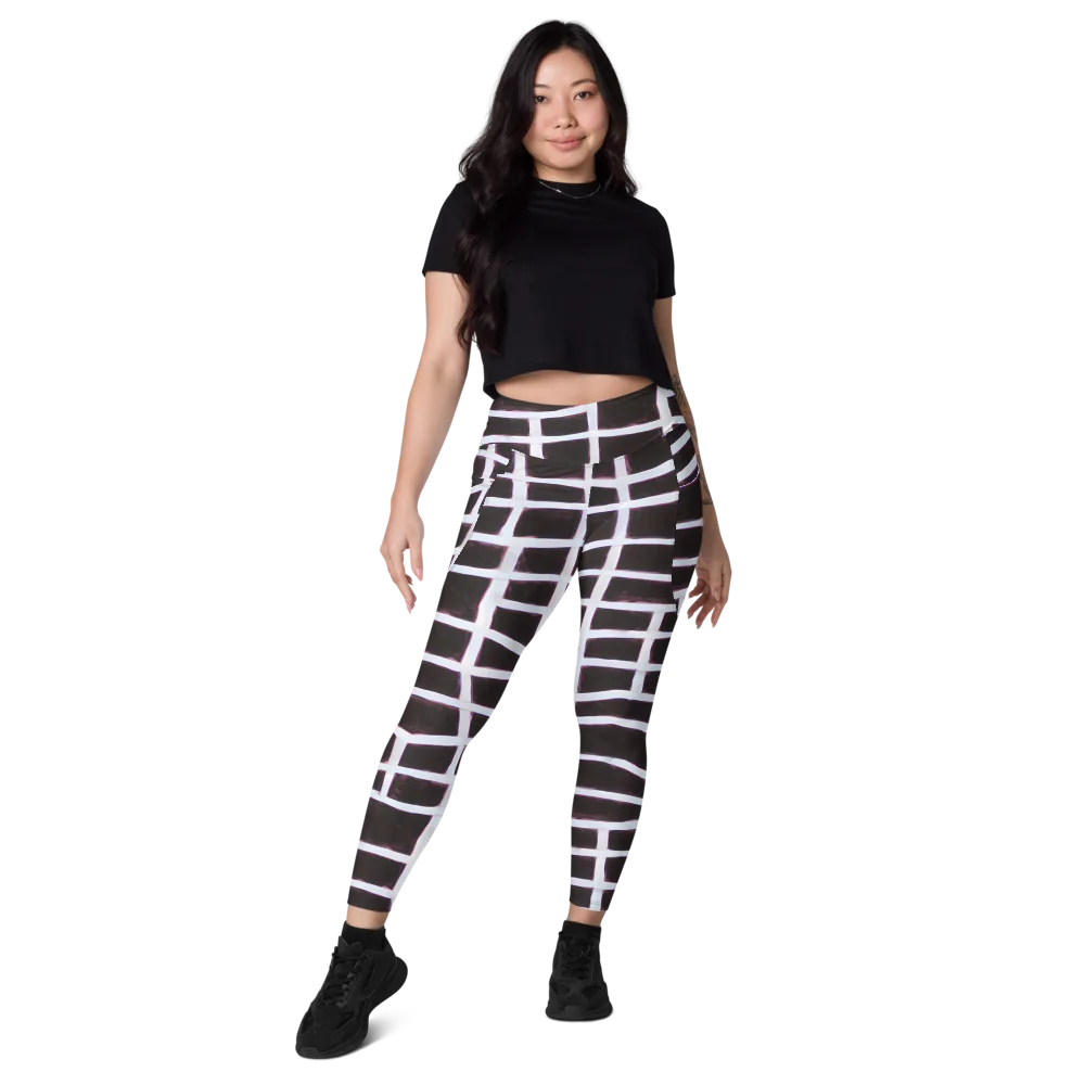 Velvet Grid on Leggings with Pockets — Front